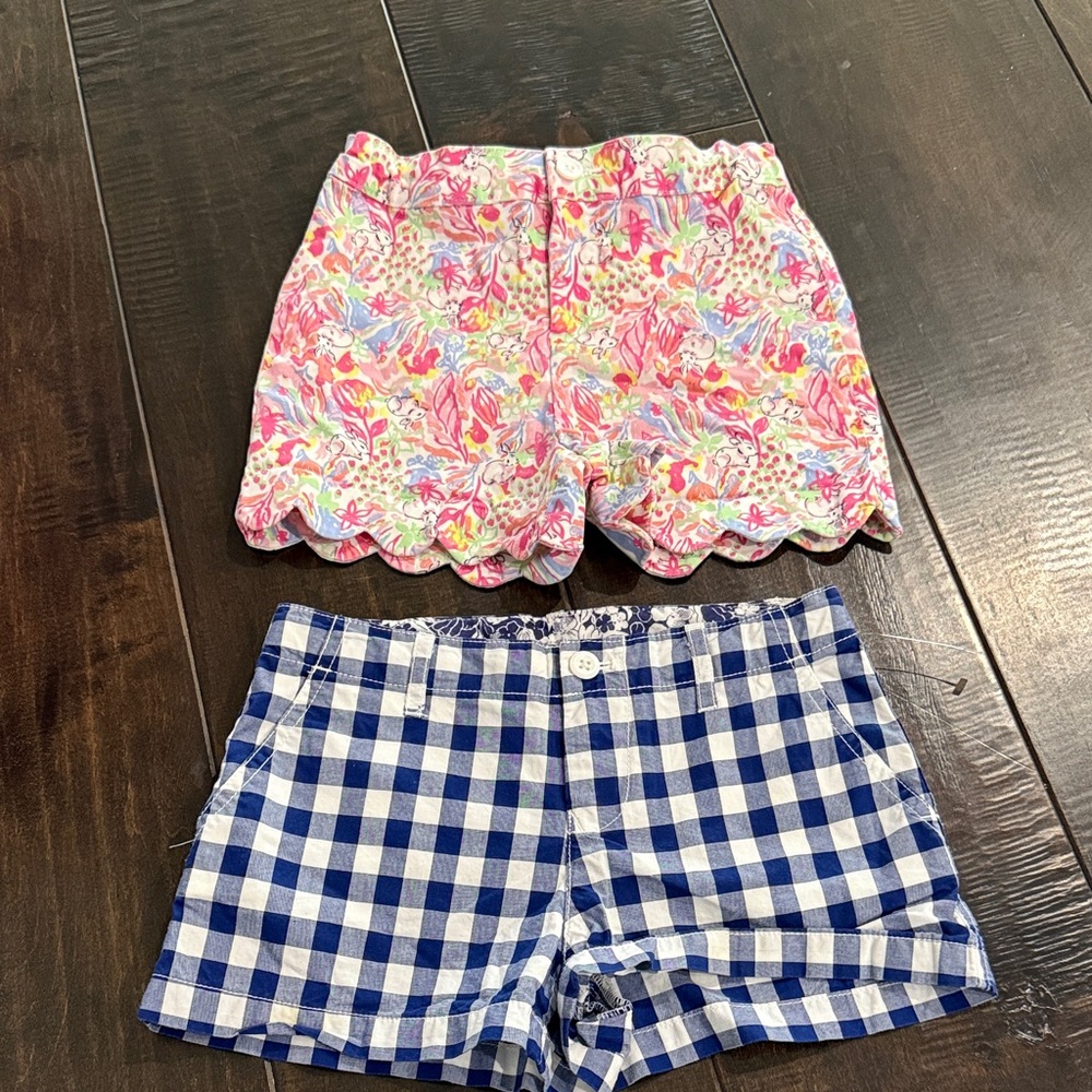 Girls Floral and Gingham Shorts bundle